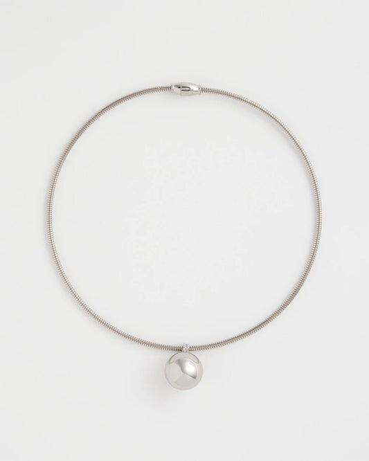 Chico's Silver Bead Collar Necklace