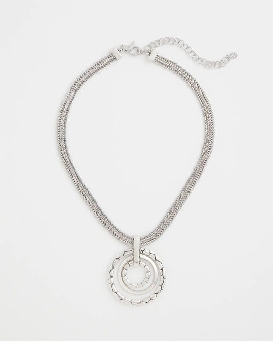 Chico's Silver Short Pendant Necklace