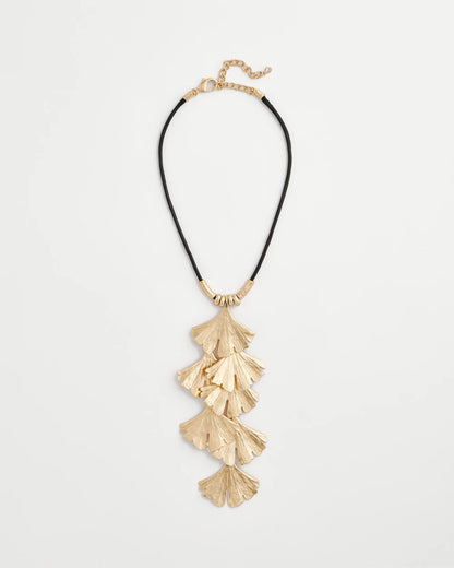 Chico's Chico's Originals Gold Ginkgo Pendant Necklace