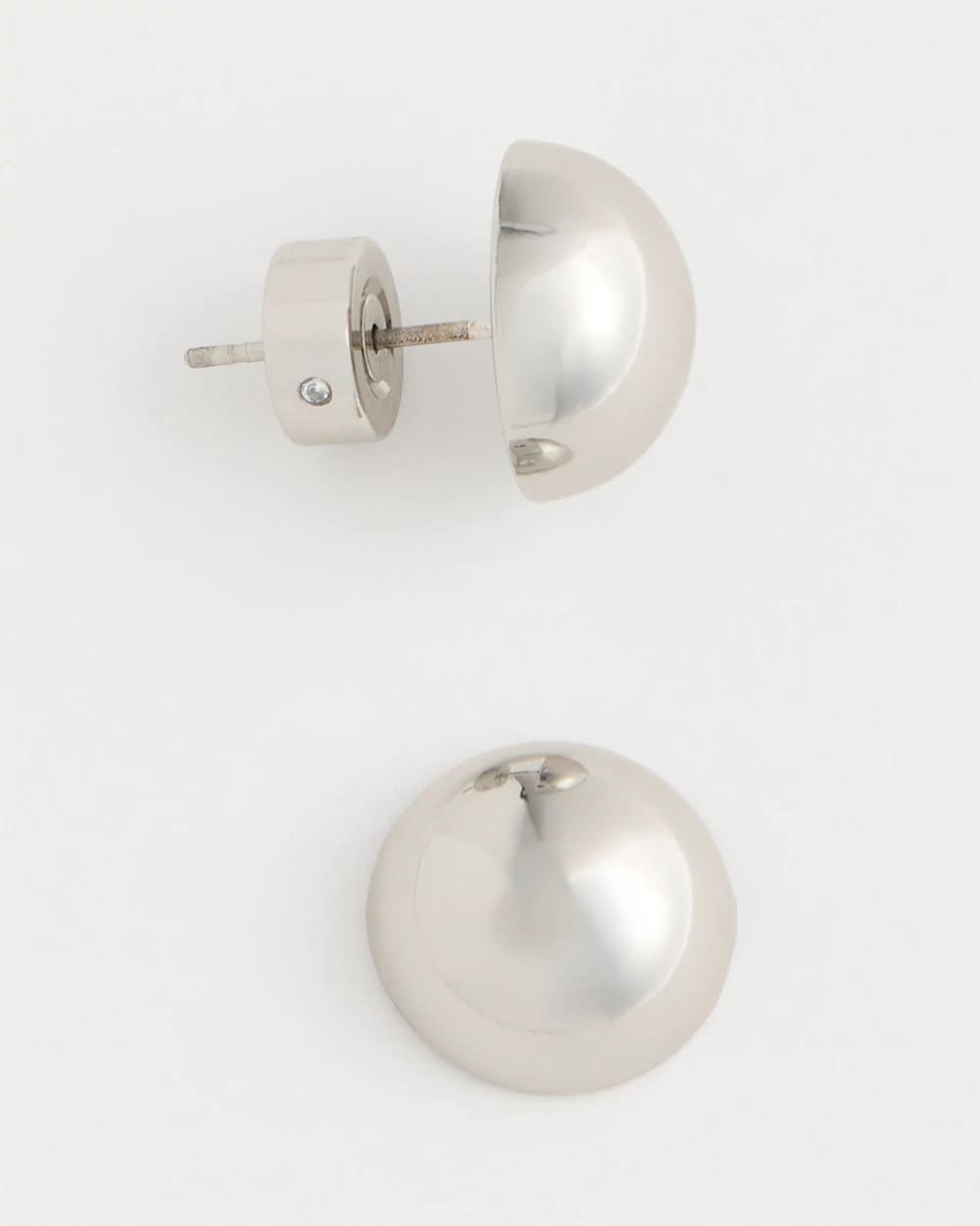 Chico's Mini Silvertone Sphere Stud Earrings