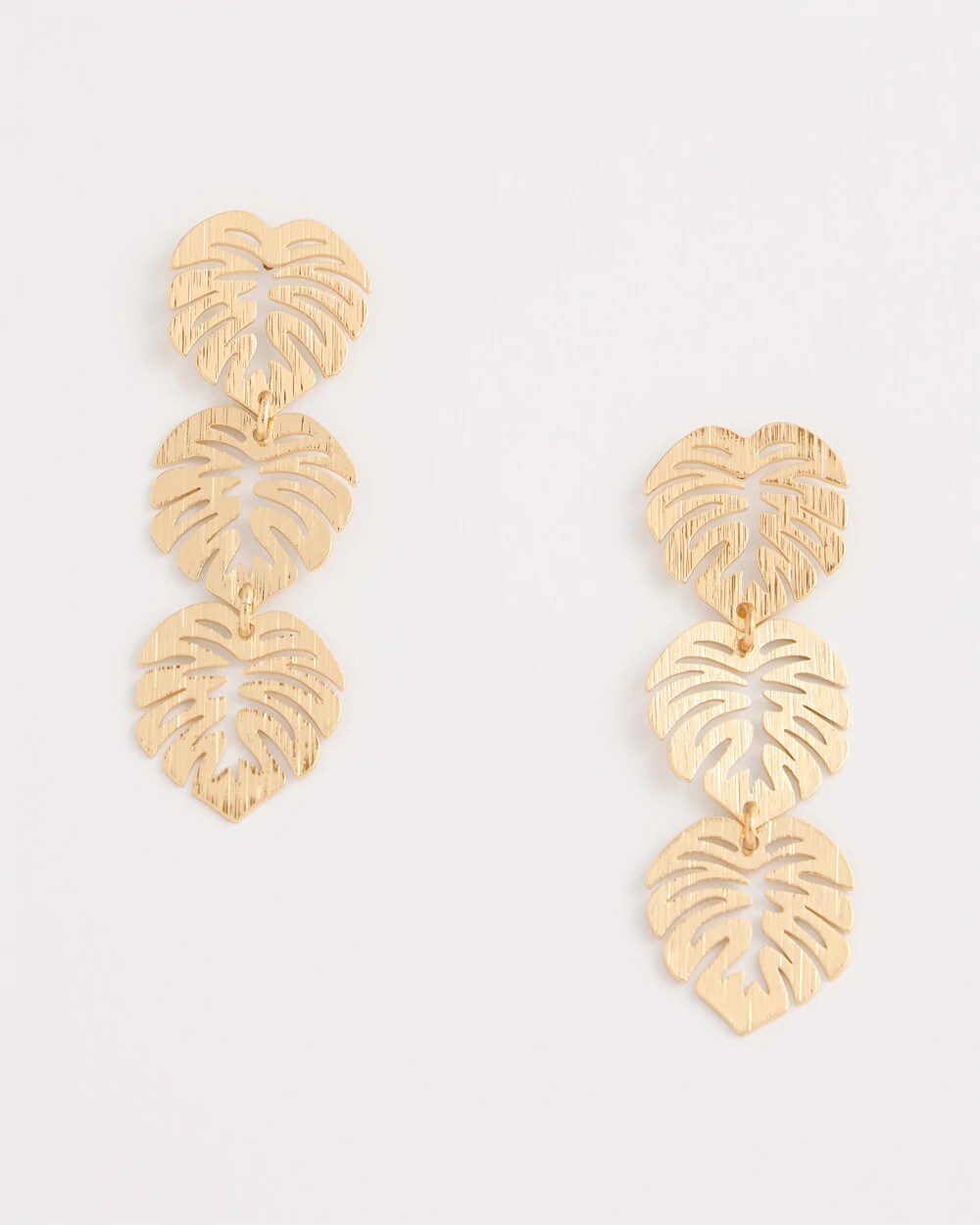 Chico's Palm Frond Linear Drop Earrings