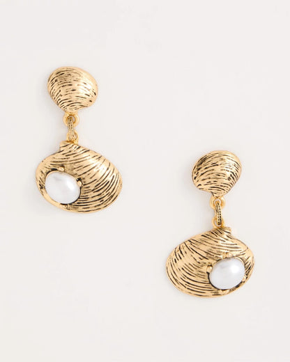 Chico's Golden Shell Drop Earrings