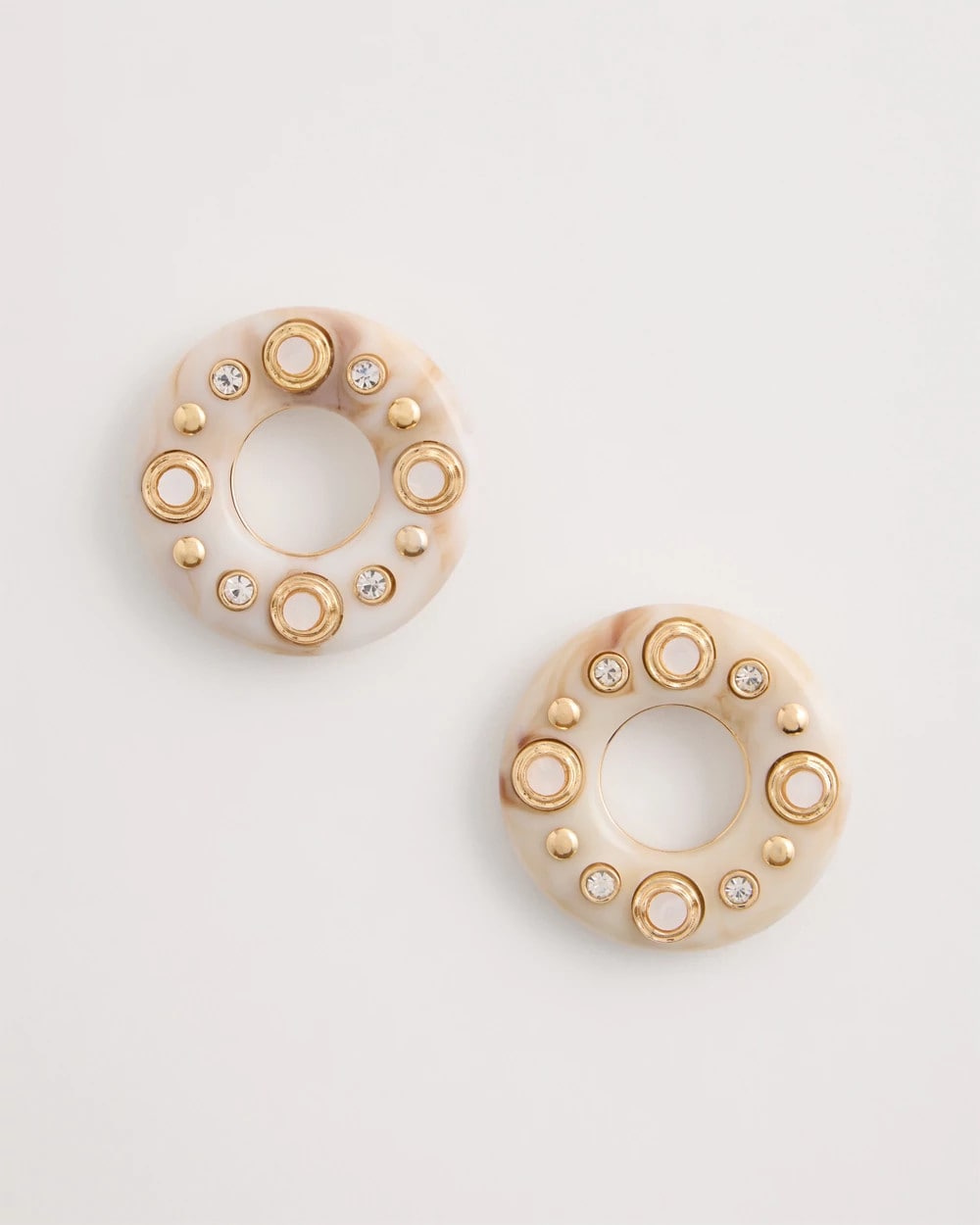 Chico's Embellished Neutral Stud Earrings