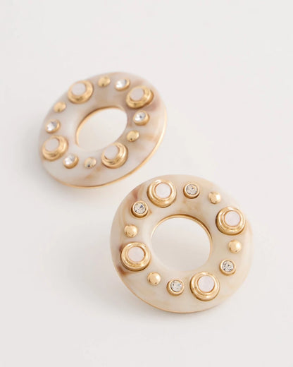 Chico's Embellished Neutral Stud Earrings