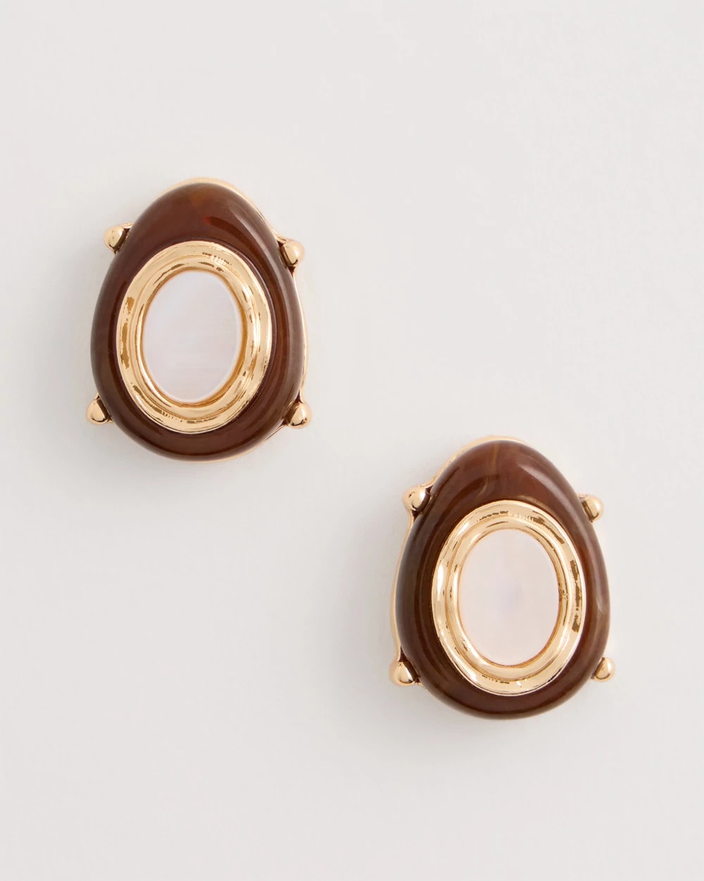 Chico's Genuine River Shell Stud Earrings