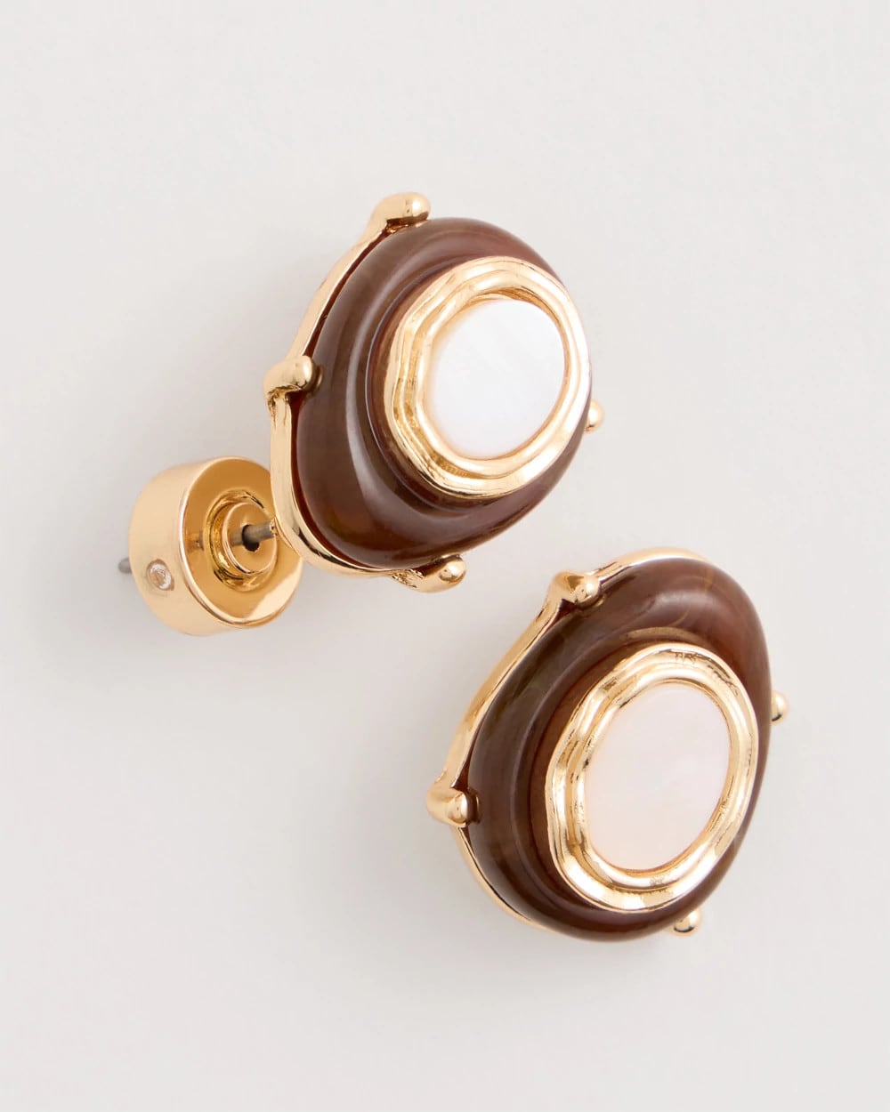 Chico's Genuine River Shell Stud Earrings