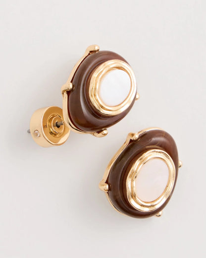 Chico's Genuine River Shell Stud Earrings