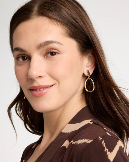 Chico's Goldtone Open Circle Drop Earrings