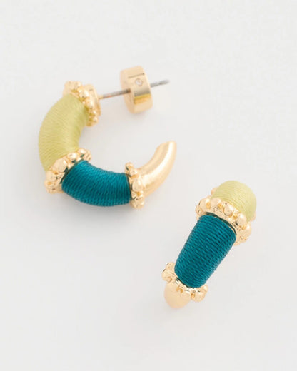Chico's Goldtone Two-Tone Threaded Hoop Earrings