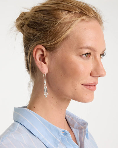 Chico's Silvertone Fish Cluster Earrings