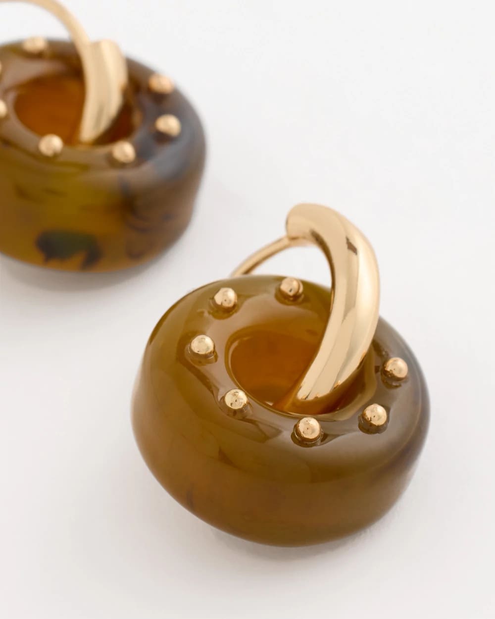 Chico's Neutral Resin Drop Hoop Earrings