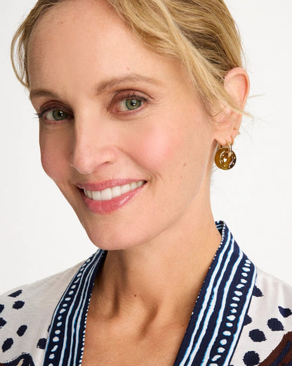 Chico's Neutral Resin Drop Hoop Earrings