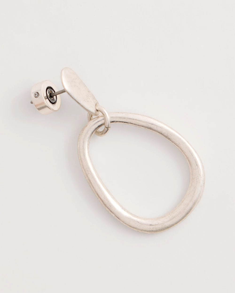 Chico's Silvertone Open Circle Drop Earrings