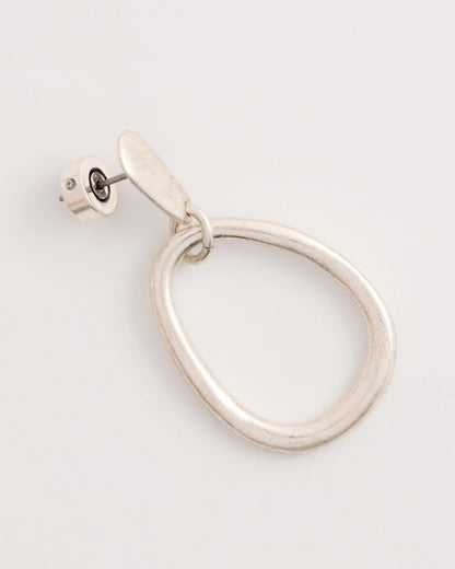 Chico's Silvertone Open Circle Drop Earrings