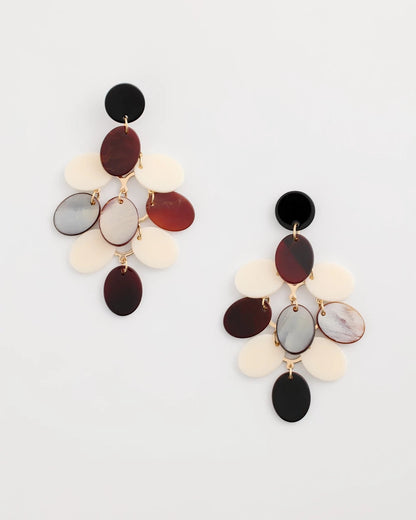 Chico's Neutral Resin Chandelier Earrings