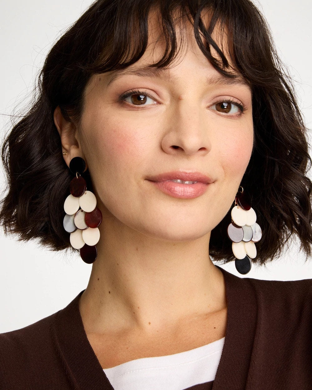 Chico's Neutral Resin Chandelier Earrings
