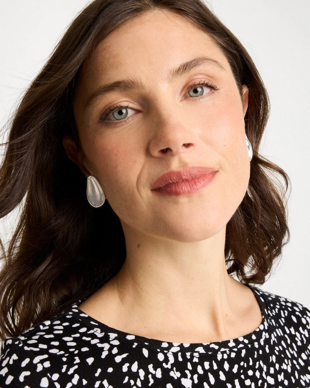Chico's Silvertone Stud Clip-On Earrings