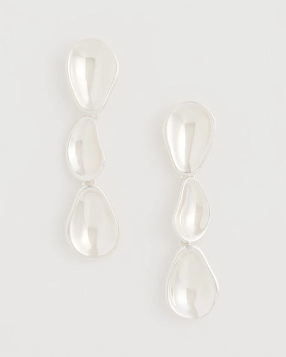 Chico's Silvertone Linear Drop Earrings