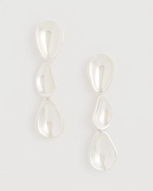 Chico's Silvertone Linear Drop Earrings