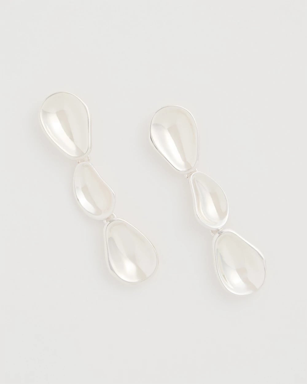 Chico's Silvertone Linear Drop Earrings