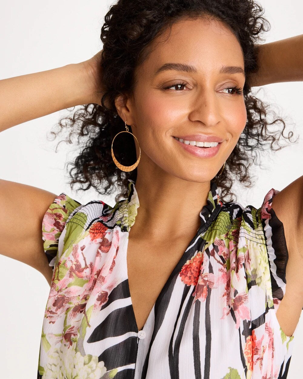 Chico's Hammered Hoop Earrings