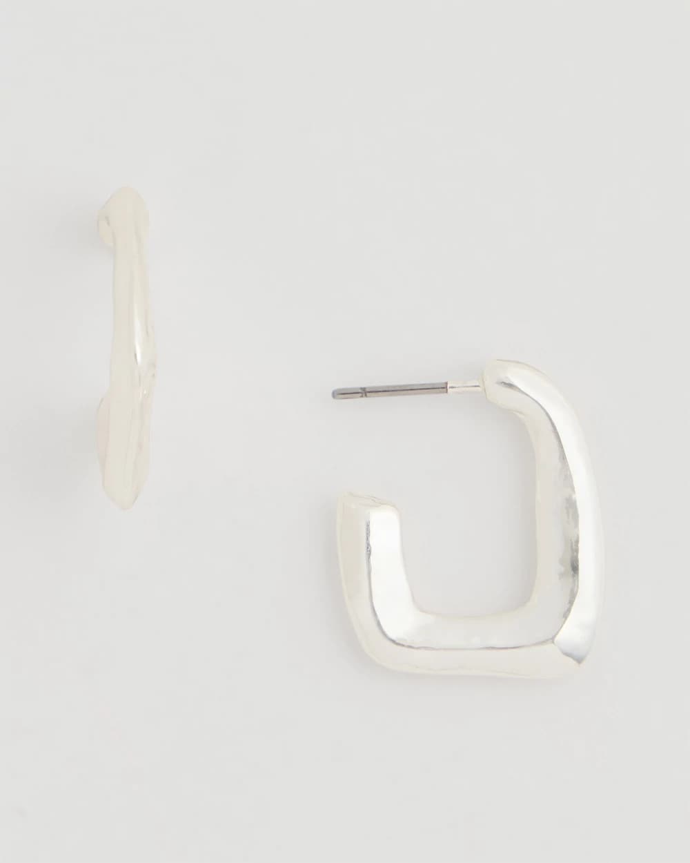 Chico's Mini Silvertone Square Earrings