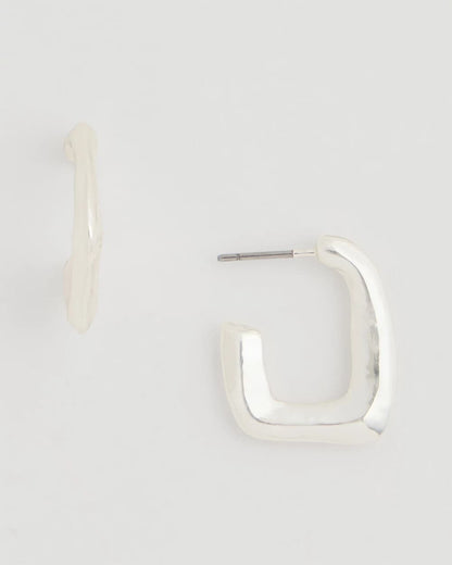Chico's Mini Silvertone Square Earrings