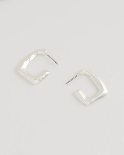 Chico's Mini Silvertone Square Earrings