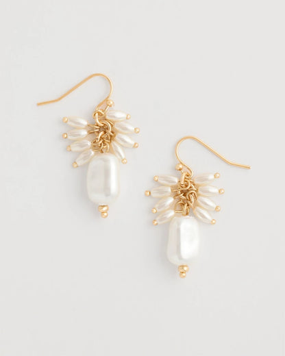 Chico's Pearl Cluster Drop Earrings