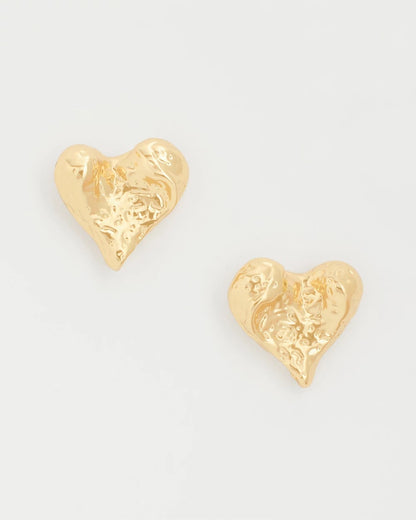 Chico's Golden Heart Stud Earrings