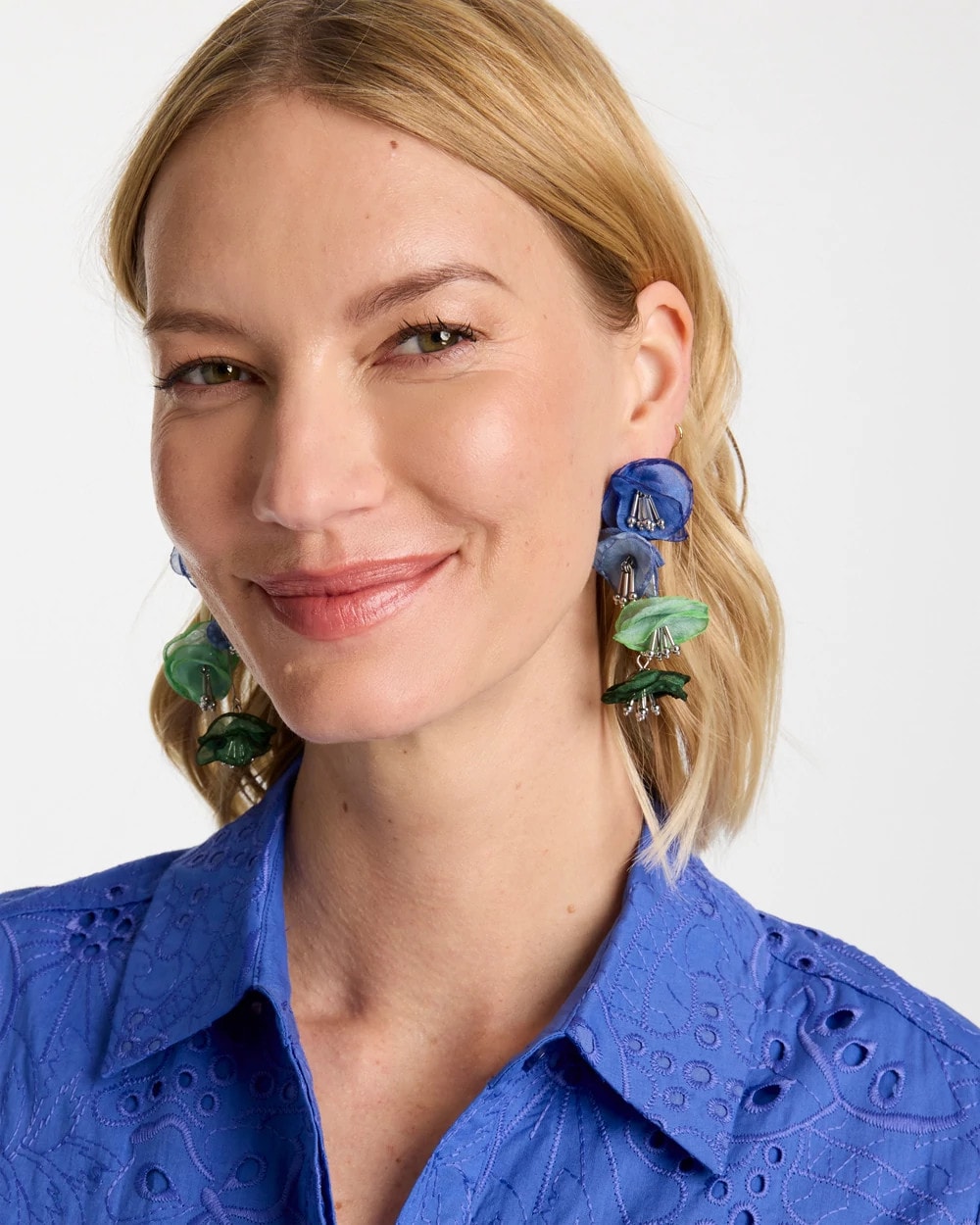 Chico's Multi Floral Linear Earrings