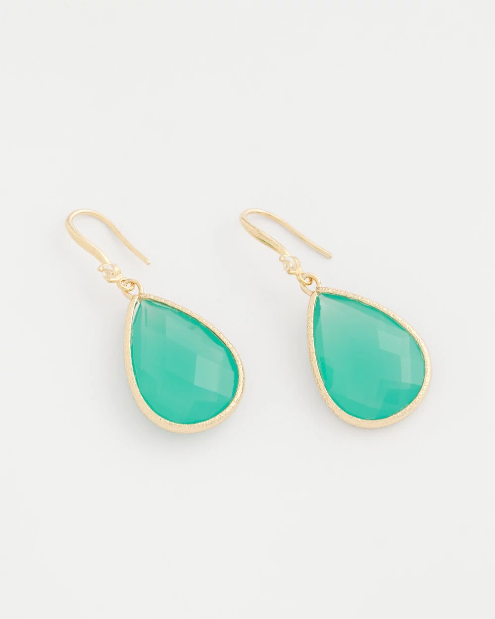 Chico's Green Teardrop Fishwire Earrings