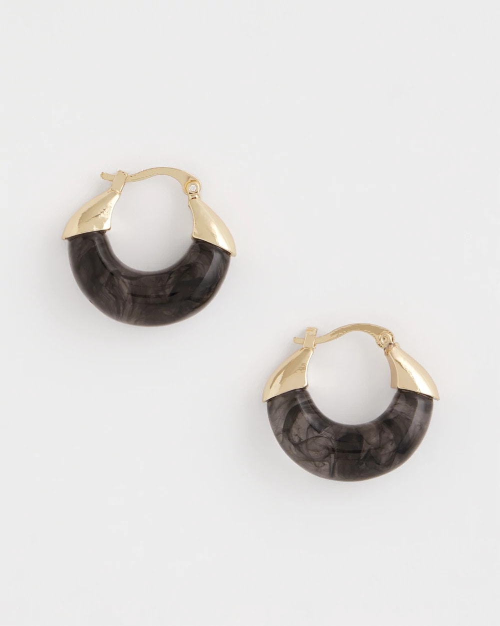 Chico's Marble Gold Hoop Earrings