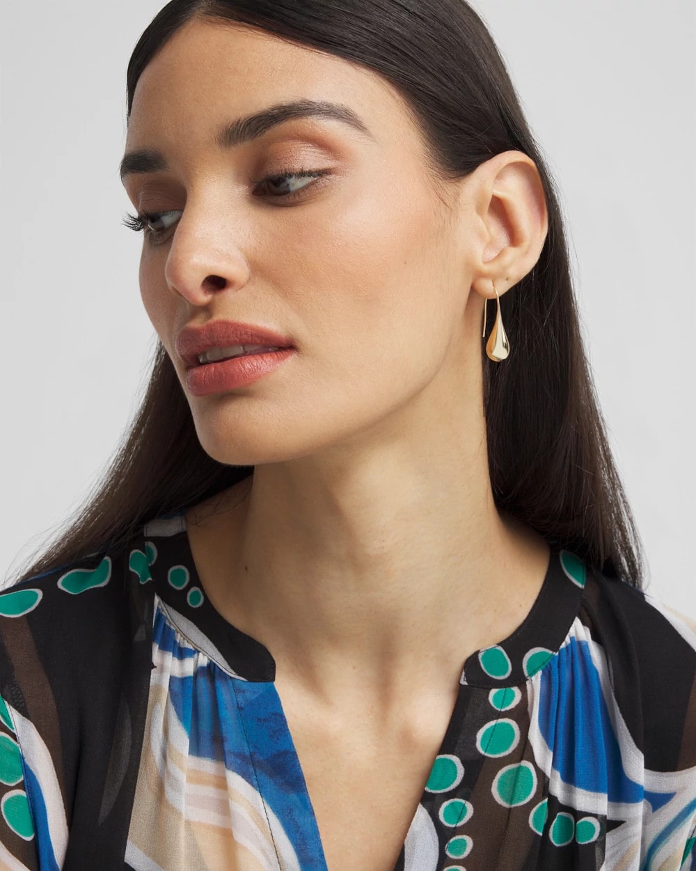 Chico's No Droop™ Gold Tone Teardrop Threader Earrings