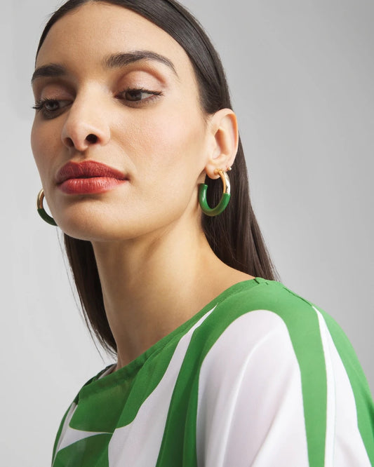 Chico's No Droop™ Green Dipped Hoops