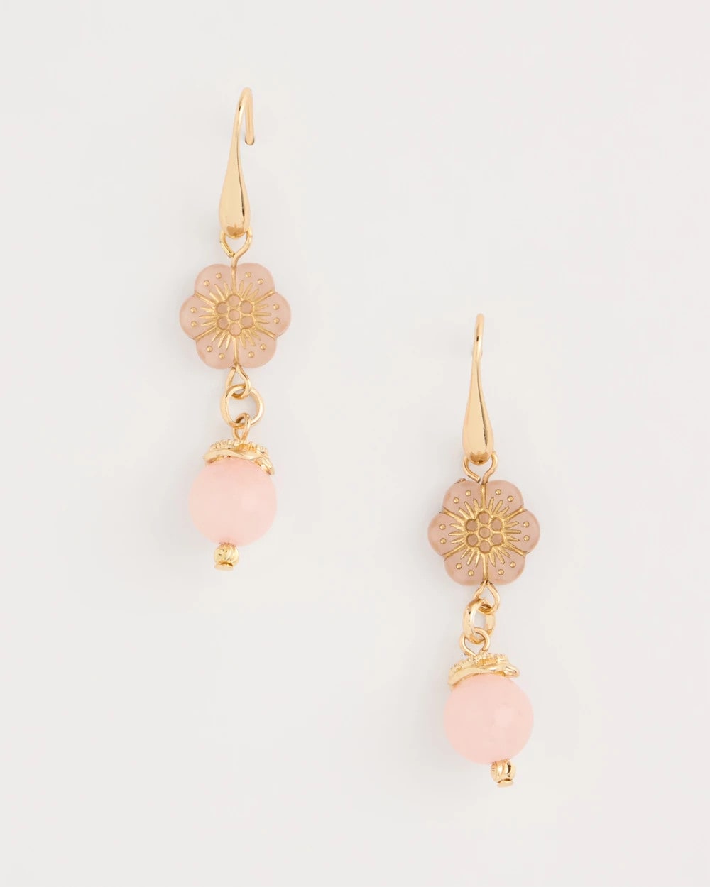 Chico's Flower Beaded Drop Earrings