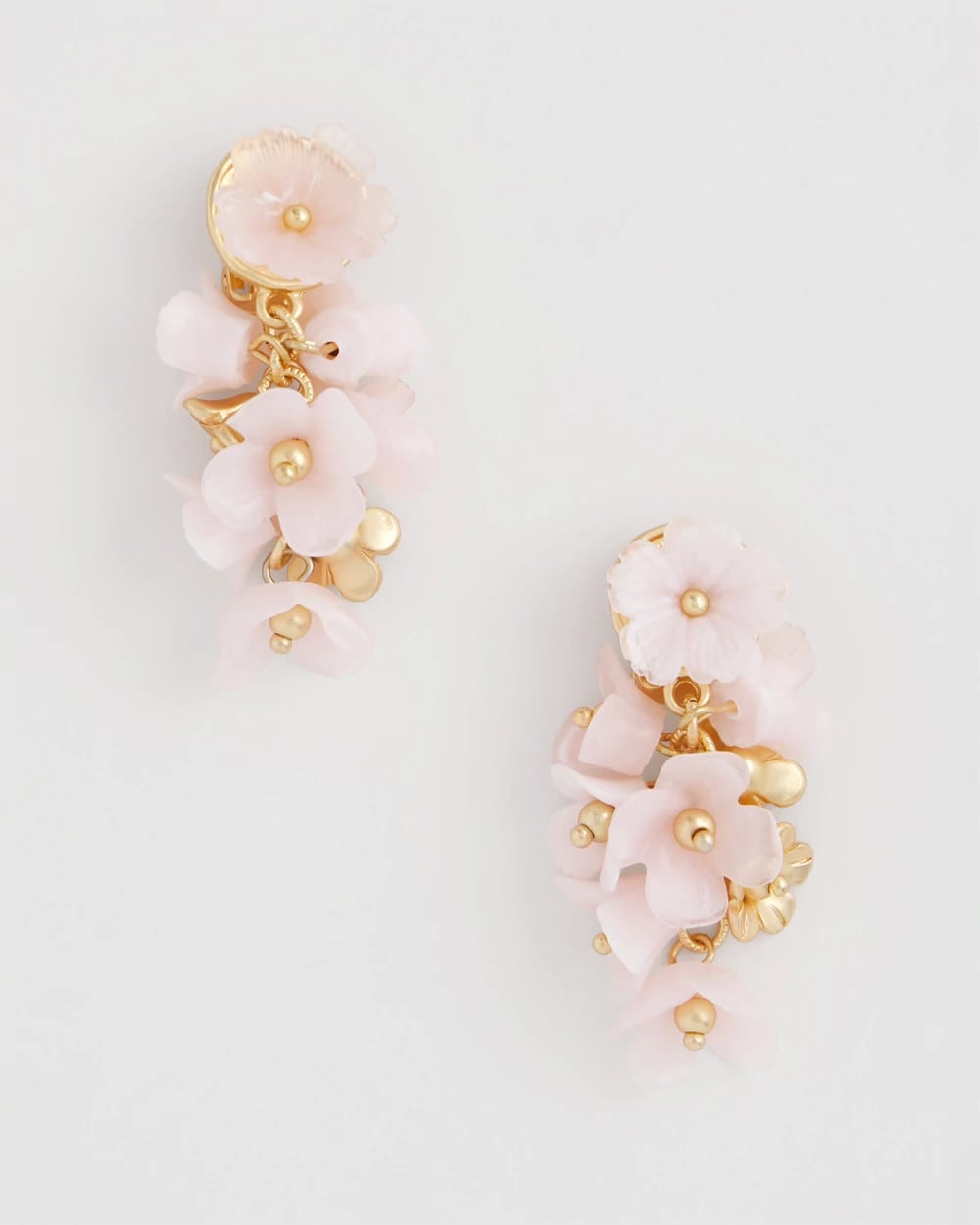 Chico's Pink Flower Cluster Drop Earrings
