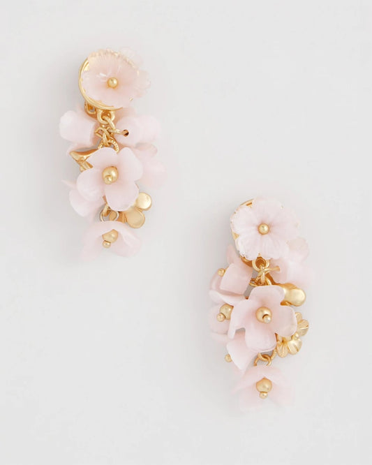 Chico's Pink Flower Cluster Drop Earrings