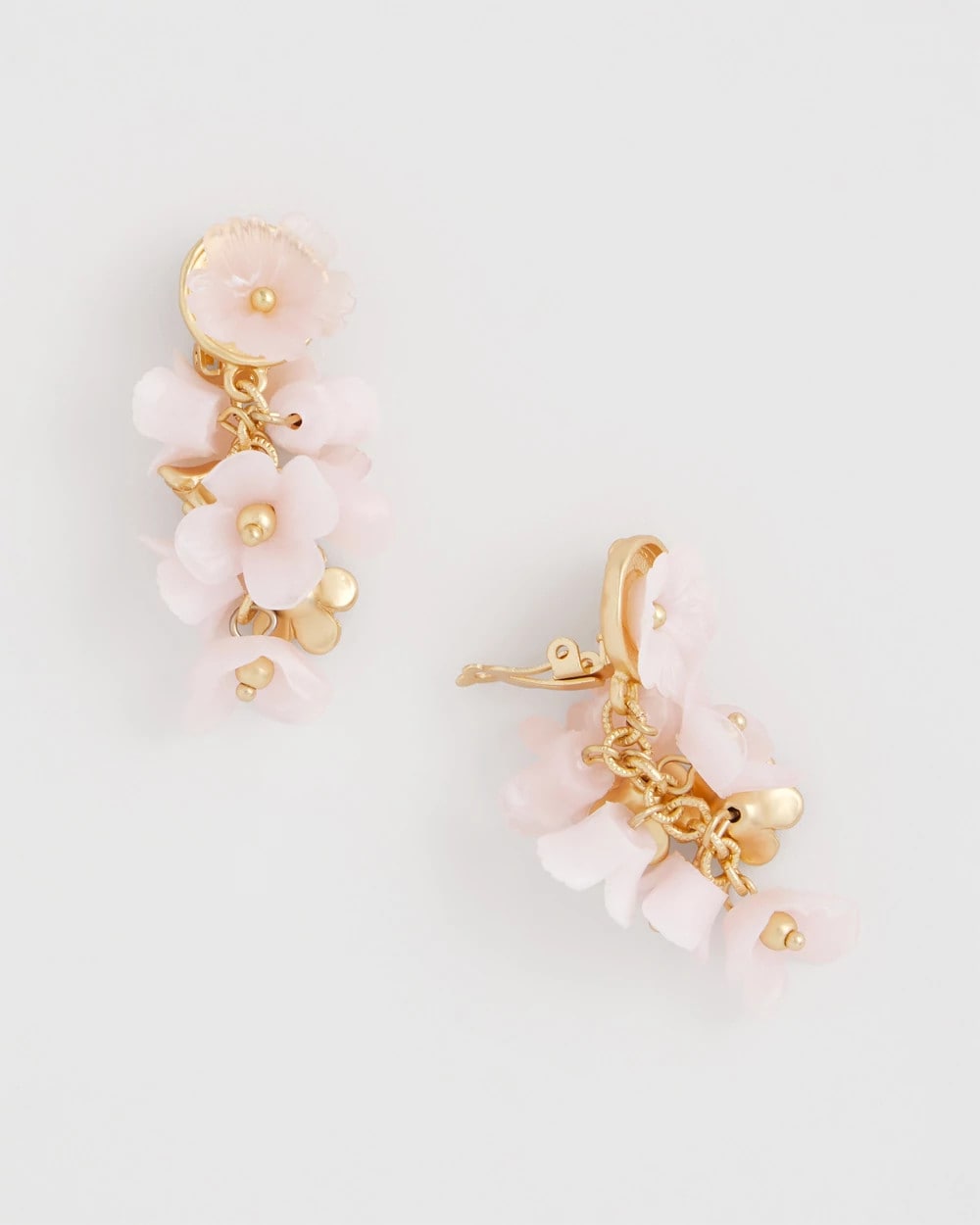 Chico's Pink Flower Cluster Drop Earrings
