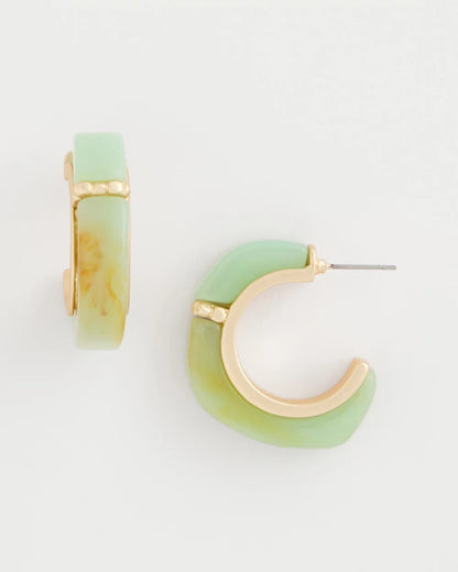 Chico's Aqua Tone Hoop Earrings