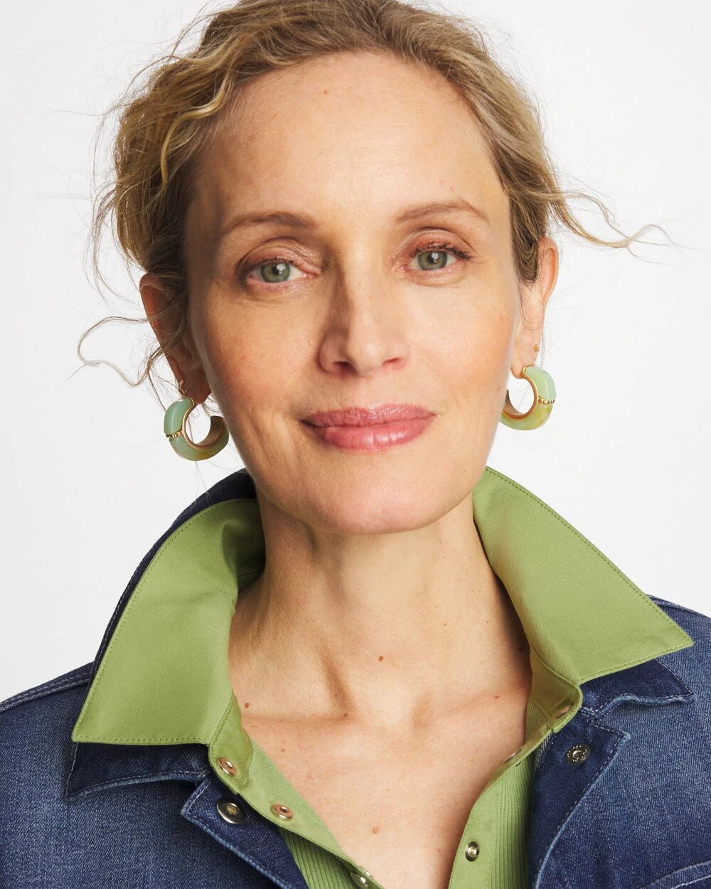 Chico's Aqua Tone Hoop Earrings