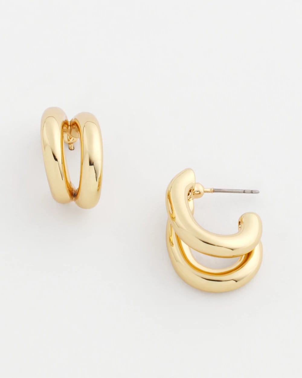 Chico's Gold Double Mini Hoop Earrings
