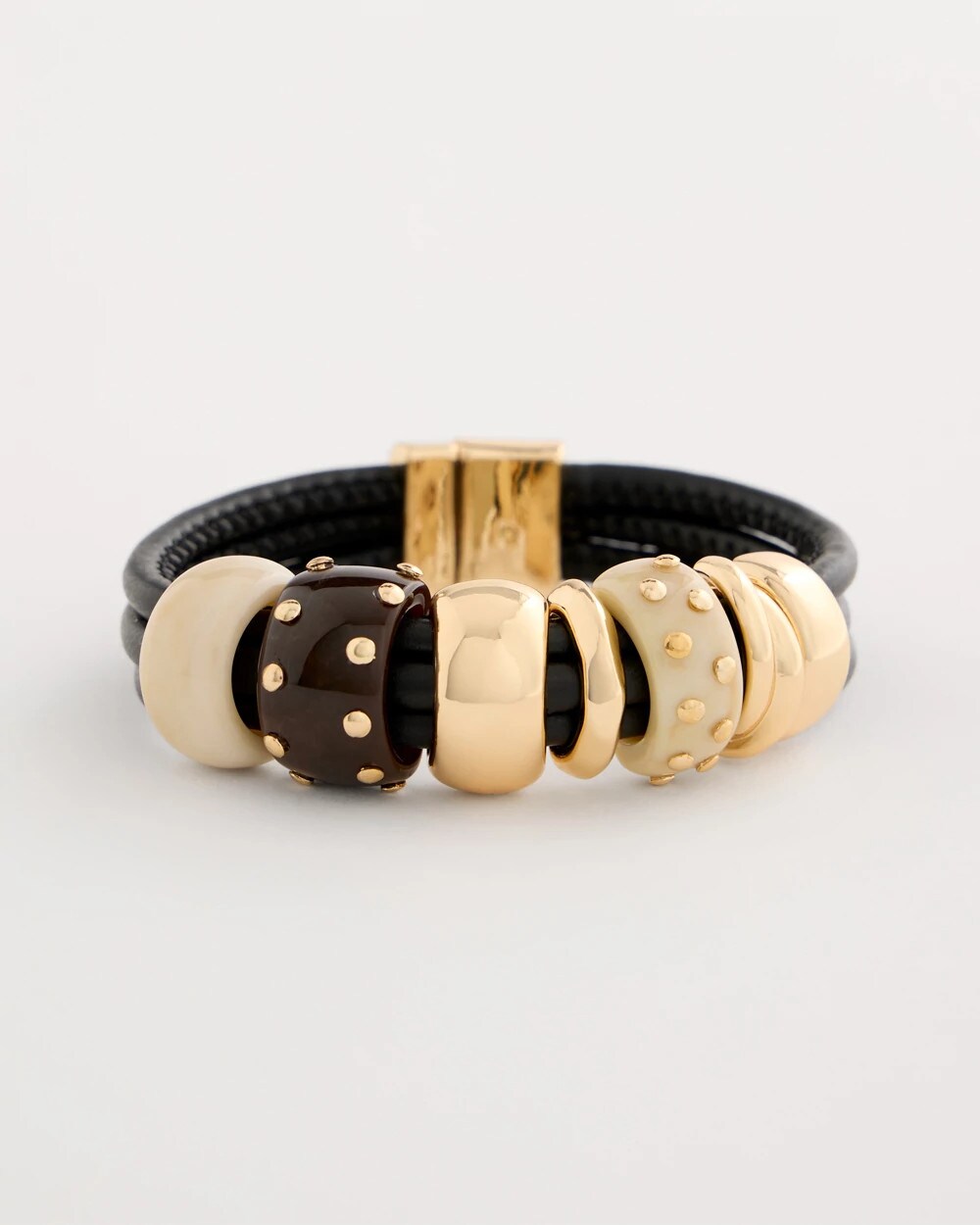 Chico's Embellished Rings Corded Bracelet
