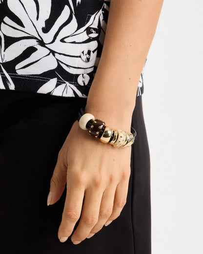 Chico's Embellished Rings Corded Bracelet