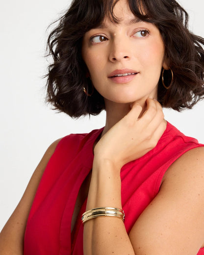 Chico's Mixed Metal Hinge Cuff Bracelet
