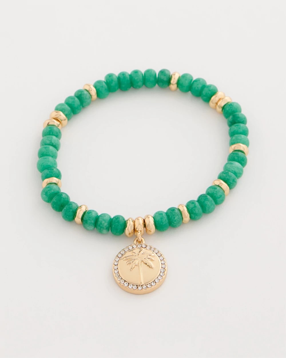 Chico's Genuine Jade Charm Stretch Bracelet