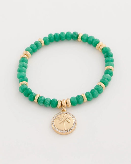 Chico's Genuine Jade Charm Stretch Bracelet