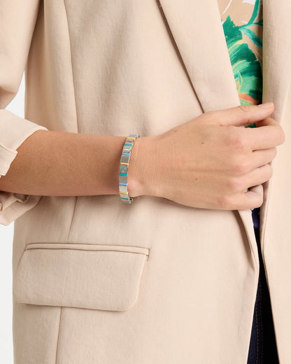 Chico's Glam Teal Slice Stretch Bracelet