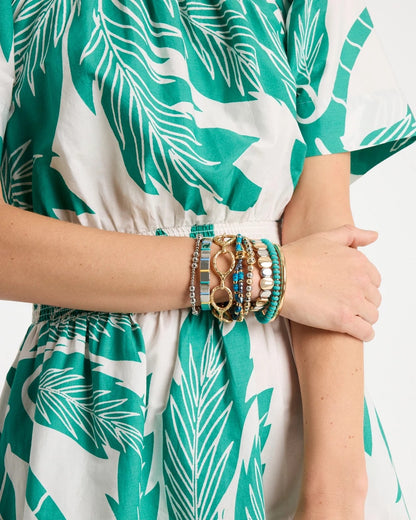 Chico's Green Round Stretch Bracelet