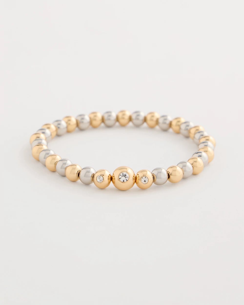 Chico's Mixed Metal Beaded Stretch Bracelet
